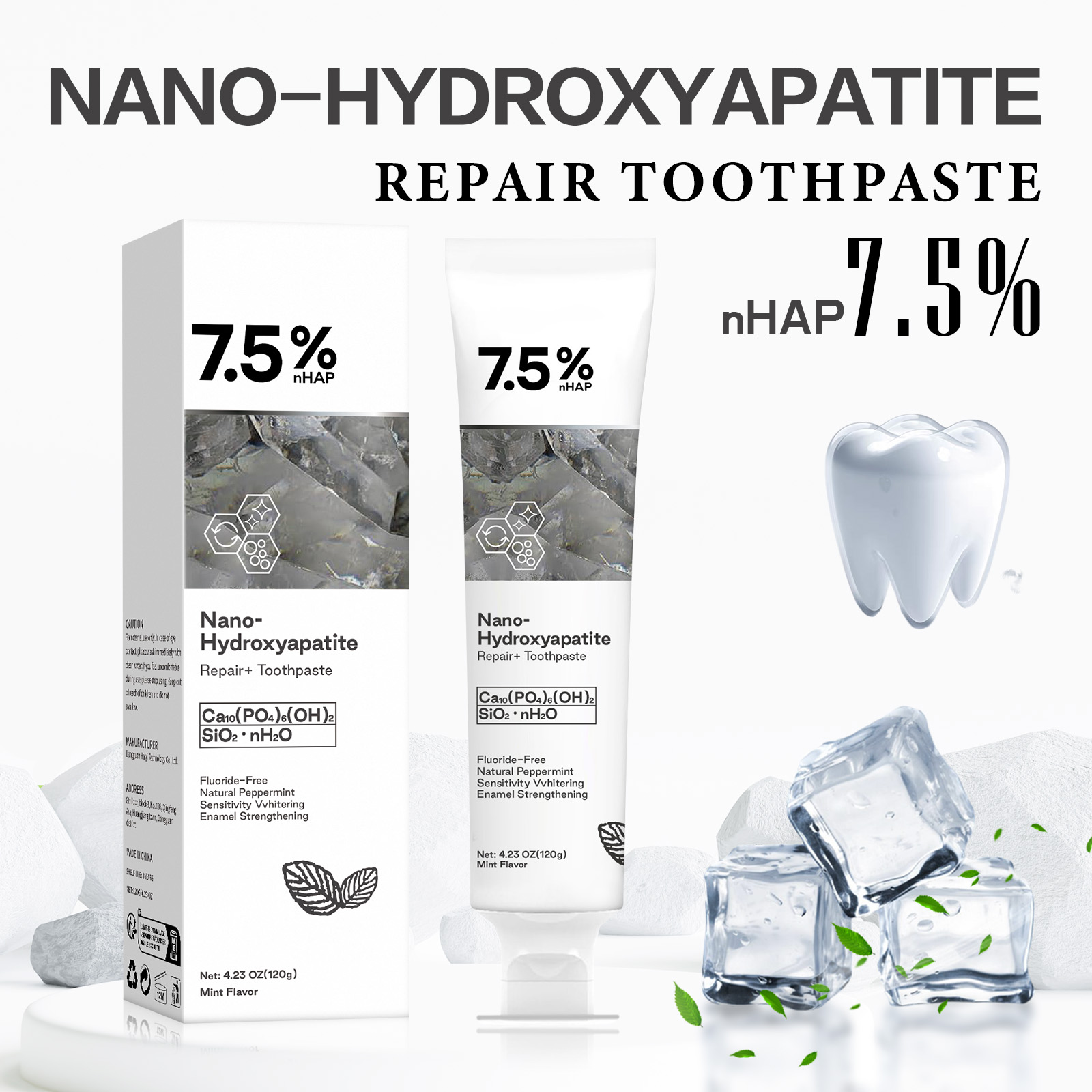 Teeth Whitening For Braces - Dentifrice au nano-hydroxyapatite pour éliminer les