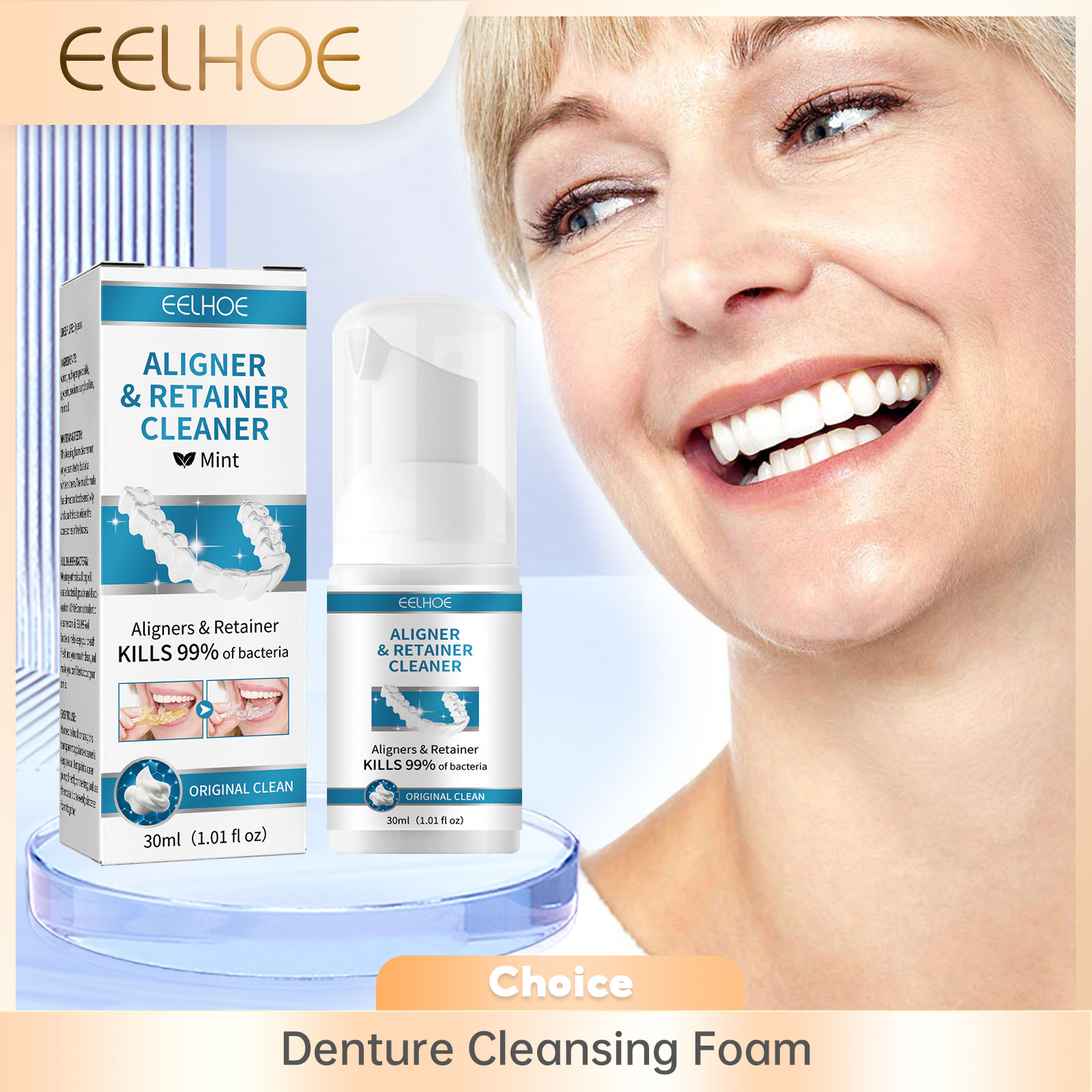 Teeth Whitening Foam - Aligneur de prothèses dentaires, mousse nettoyante